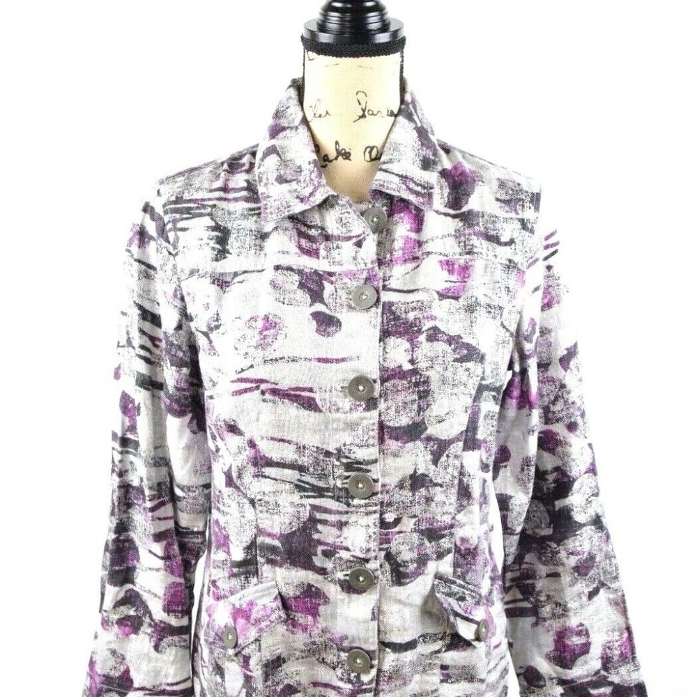 Chico’s Size 0 Small 4 Jacket Linen Long Sleeve Me